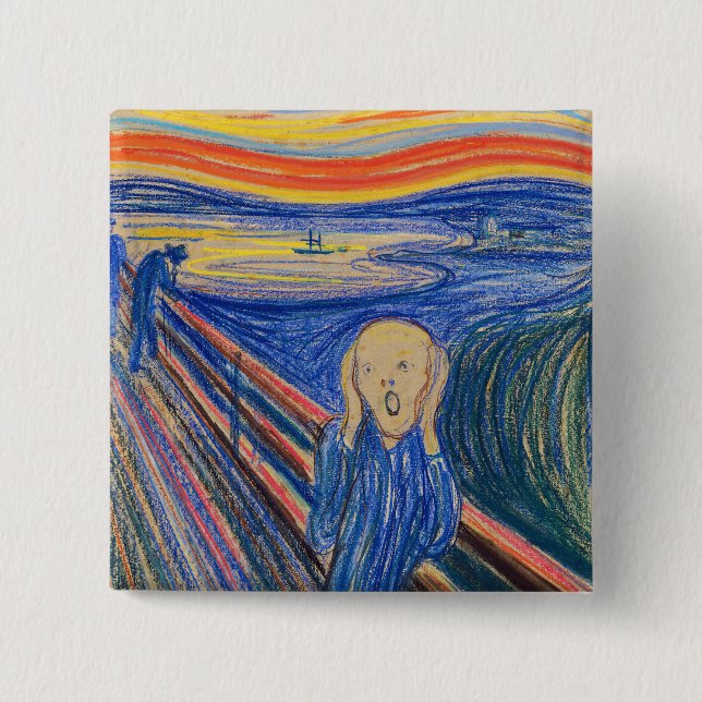 Edvard Munch - The Scream 1895 15 Cm Square Badge (Front)