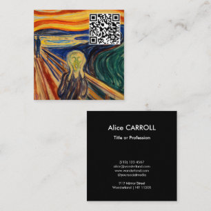 Edvard Munch - The Scream 1910 - QR Code Square Business Card