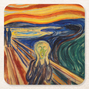 Edvard Munch - The Scream 1910 Square Paper Coaster
