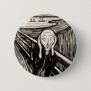 Edvard Munch The Scream Lithograph Print Famous 6 Cm Round Badge