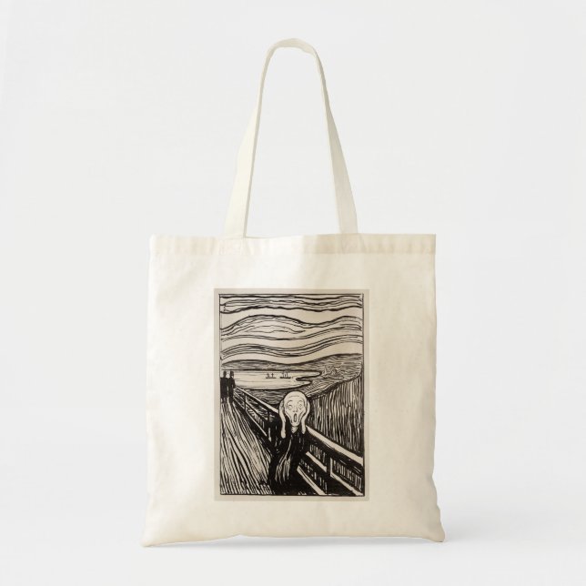 Edvard Munch The Scream Lithograph Print Famous Tote Bag (Front)