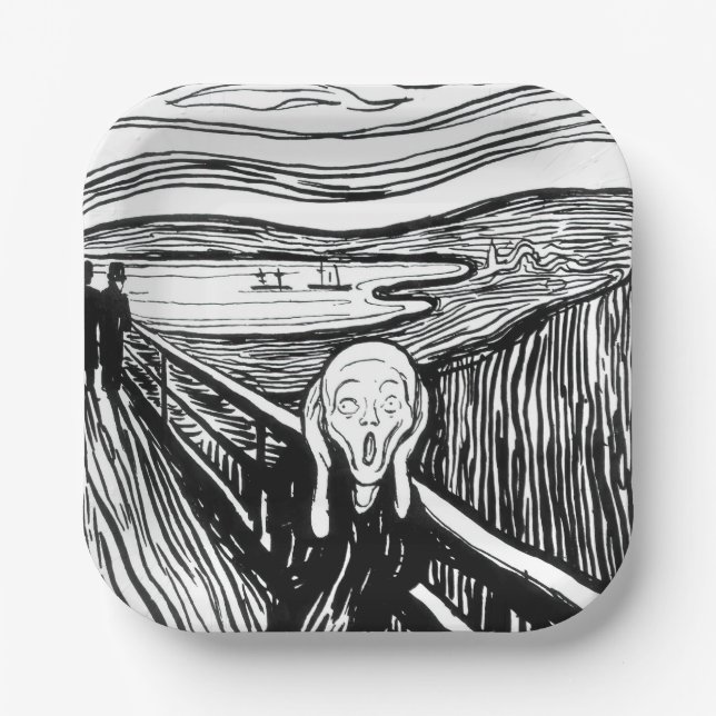 Edvard Munch - The Scream Lithography Paper Plate (Front)