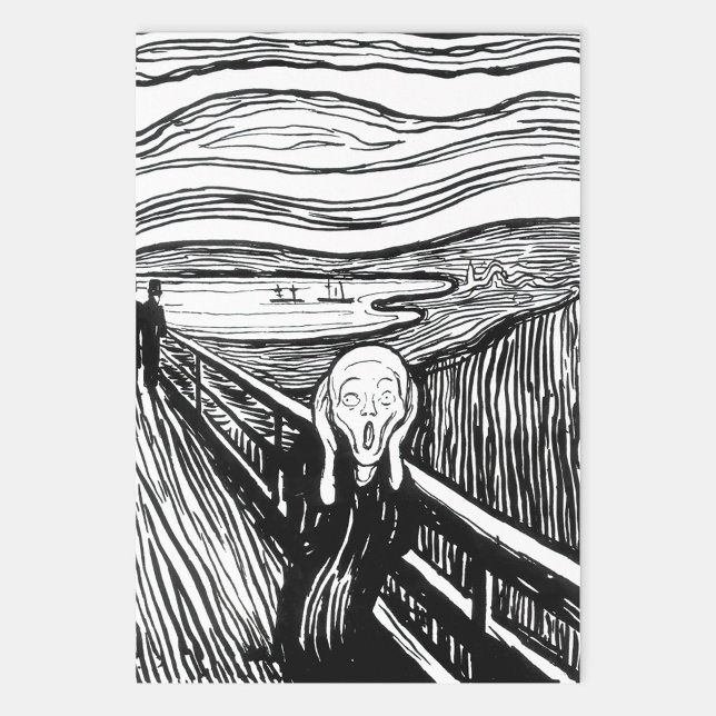 Edvard Munch - The Scream Lithography Wrapping Paper Sheet (Creator Uploaded)