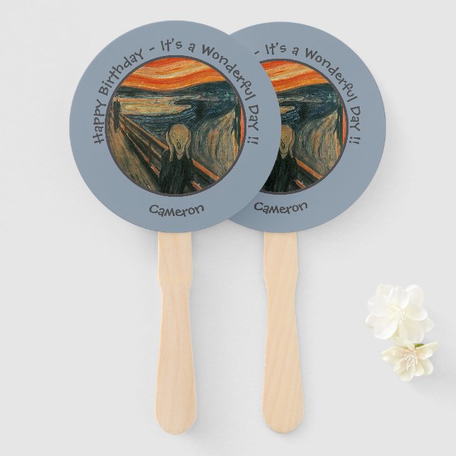 Edvard Munch The Scream Party Items Collection Hand Fan (Front and Back)