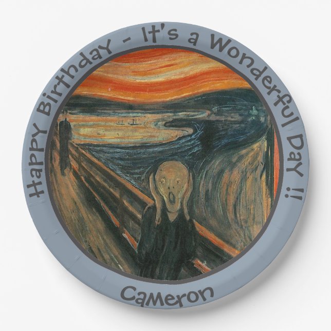 Edvard Munch The Scream Party Items Collection Paper Plate (Front)