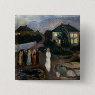 Edvard Munch - The Storm 15 Cm Square Badge
