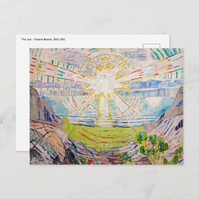 Edvard Munch - The Sun 1910 Postcard (Front/Back)