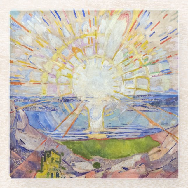 Edvard Munch - The Sun 1911 Glass Coaster (Front)