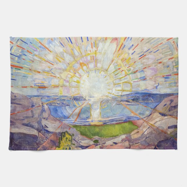 Edvard Munch - The Sun 1911 Tea Towel (Horizontal)
