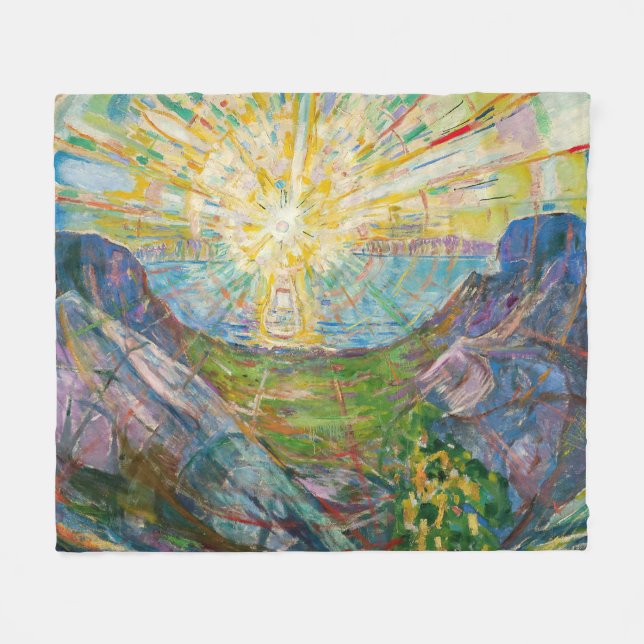 Edvard Munch - The Sun 1916 Fleece Blanket (Front (Horizontal))