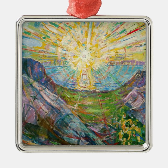 Edvard Munch - The Sun 1916 Metal Tree Decoration (Front)