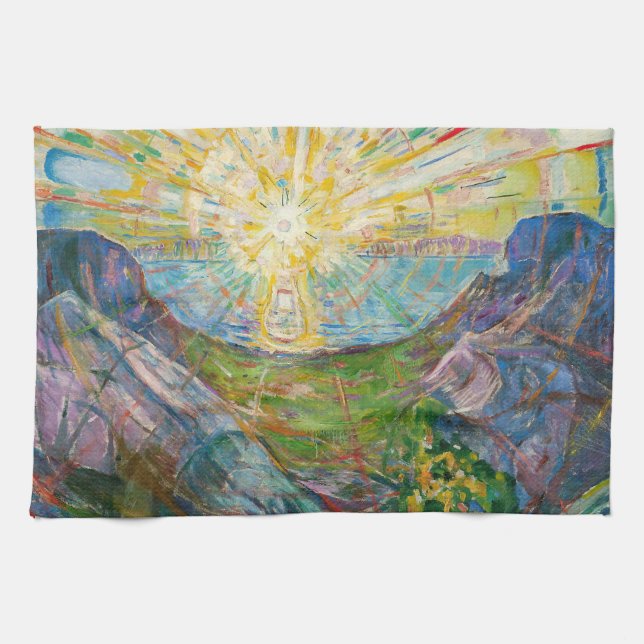 Edvard Munch - The Sun 1916 Tea Towel (Horizontal)