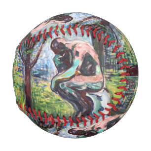 Edvard Munch - The Thinker by Rodin Baseball