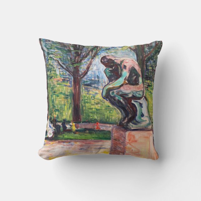 Edvard Munch - The Thinker by Rodin Cushion (Front)