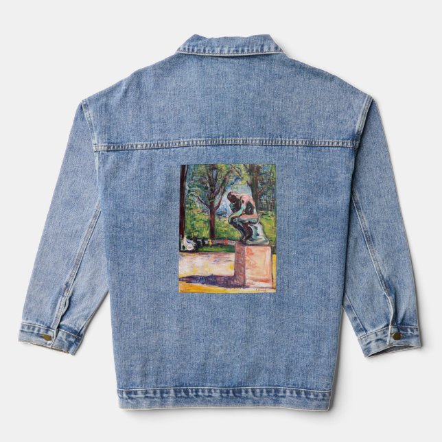 Edvard Munch - The Thinker by Rodin Denim Jacket (Back)