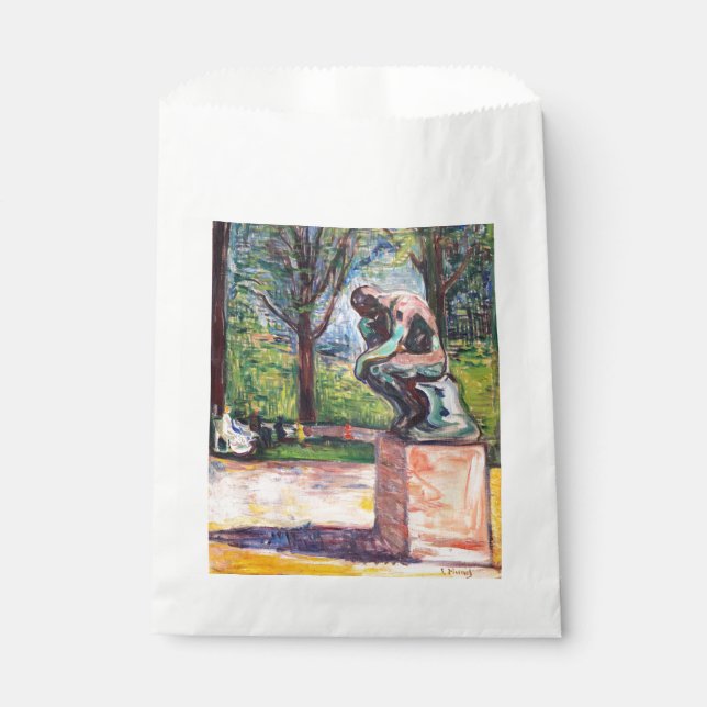 Edvard Munch - The Thinker by Rodin Favour Bags (Front)