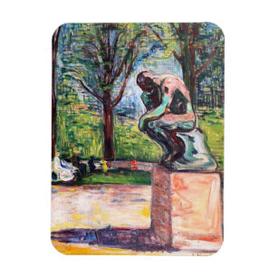 Edvard Munch - The Thinker by Rodin Magnet