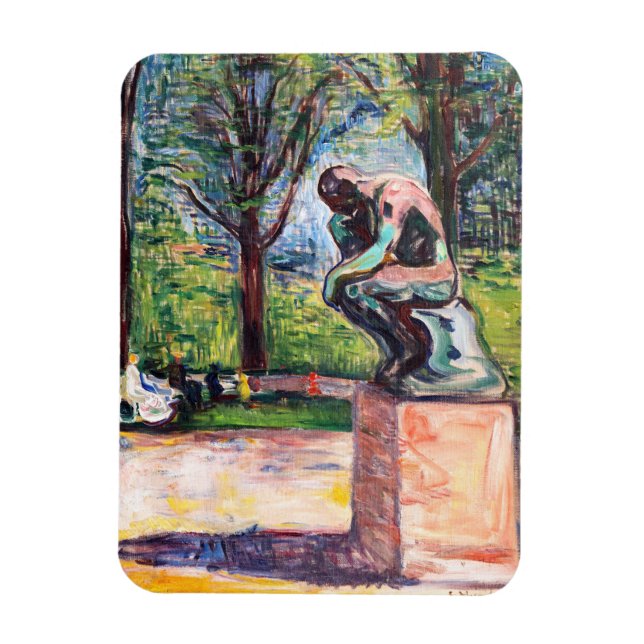 Edvard Munch - The Thinker by Rodin Magnet (Vertical)
