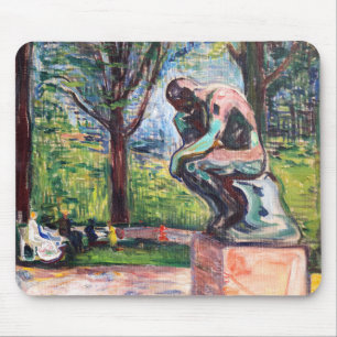 Edvard Munch - The Thinker by Rodin Mouse Mat