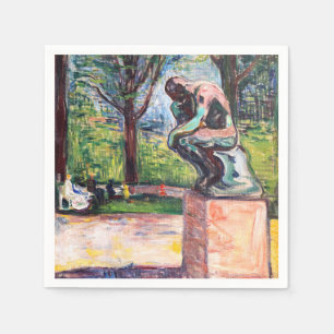 Edvard Munch - The Thinker by Rodin Napkin