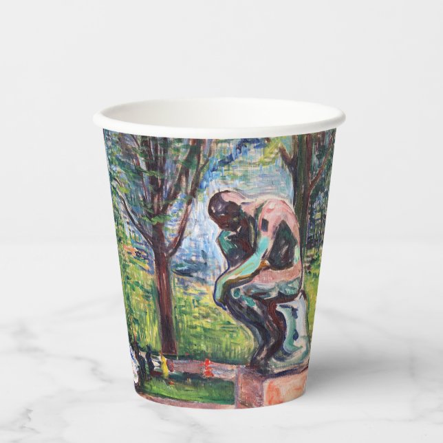 Edvard Munch - The Thinker by Rodin Paper Cups (Front)