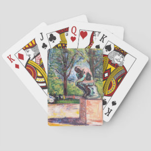 Edvard Munch - The Thinker by Rodin Playing Cards