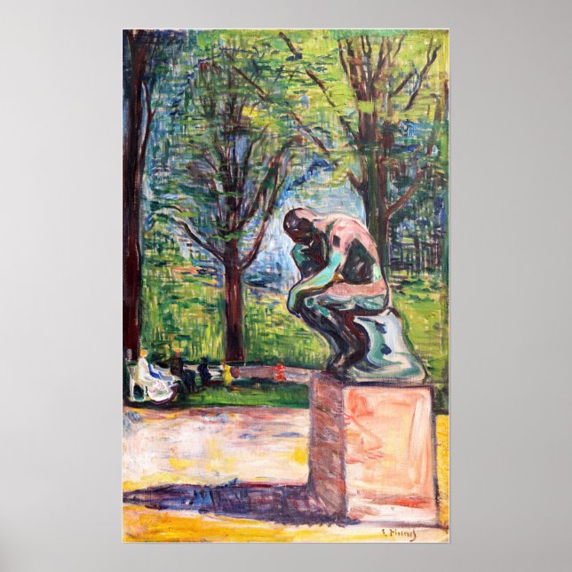Edvard Munch - The Thinker by Rodin Poster (Front)