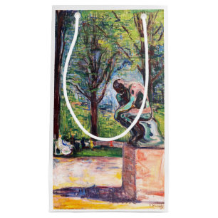 Edvard Munch - The Thinker by Rodin Small Gift Bag