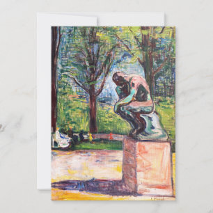 Edvard Munch - The Thinker by Rodin Thank You Card