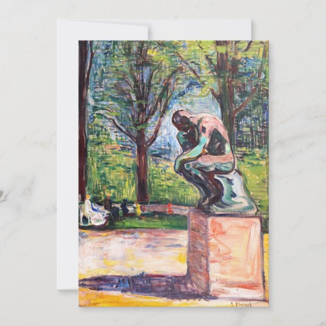 Edvard Munch - The Thinker by Rodin Thank You Card (Front)