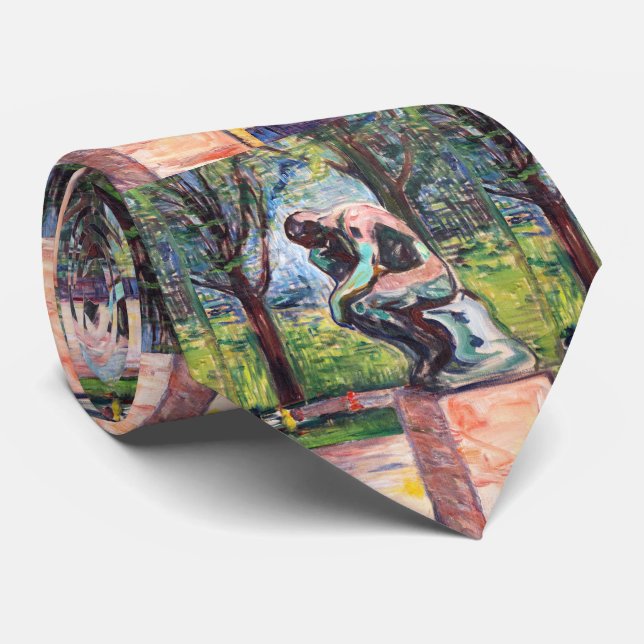 Edvard Munch - The Thinker by Rodin Tie (Rolled)
