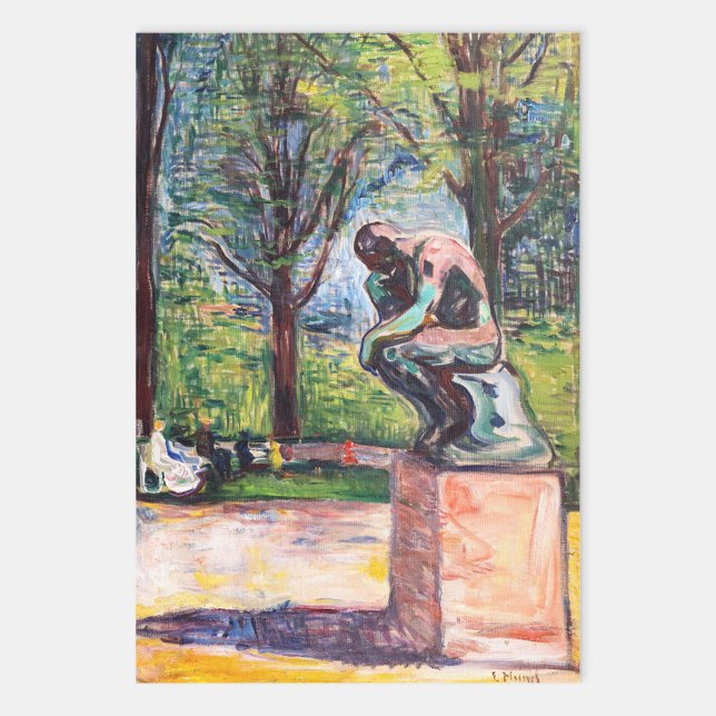 Edvard Munch - The Thinker by Rodin Wrapping Paper Sheet (Creator Uploaded)