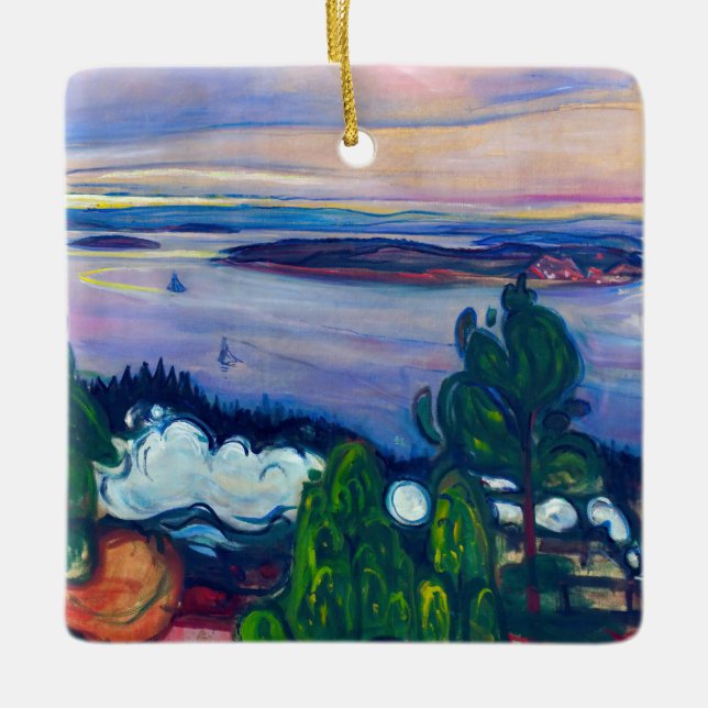 Edvard Munch - Train Smoke Ceramic Ornament (Front)