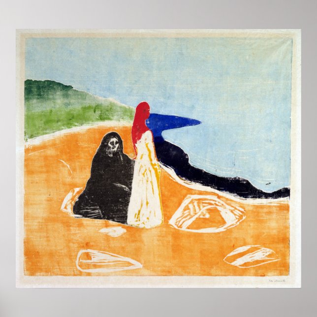 Edvard Munch Two Women on the Shore Poster (Front)