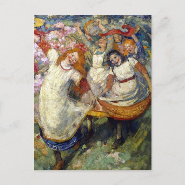 Edward Atkinson Hornel - The Dance of Spring Postcard (Front)
