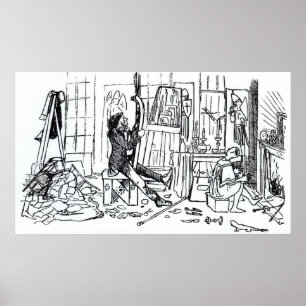 Edward Burne-Jones at work in his studio Poster