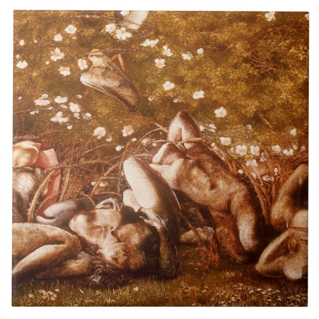 Edward Burne-Jones -Study for The Sleeping Knights Tile (Front)