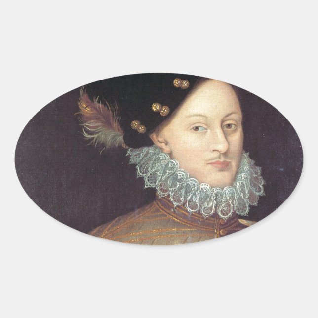 Edward de Vere, 17th Earl of Oxford Oval Sticker (Front)