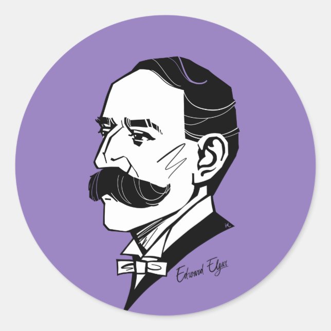 Edward Elgar Classic Round Sticker (Front)