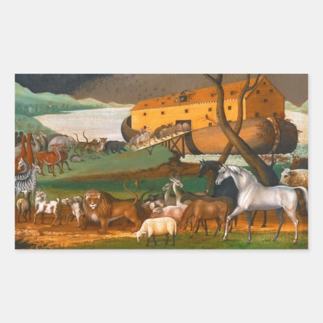 Edward Hicks Noah's Ark Rectangular Sticker (Front)