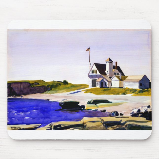 Edward Hopper Coast Guard Station Maine Mouse Mat (Front)