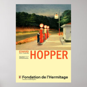Edward Hopper Gas Minimalist Exhibition Art Poster