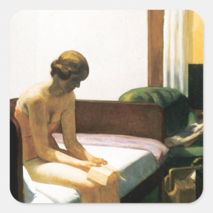 Edward Hopper Hotel Room Square Sticker