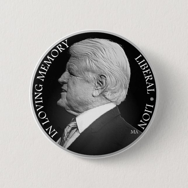 Edward Kennedy B&W Circular Button (Front)
