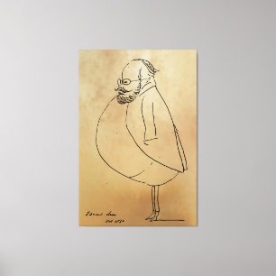 Edward Lear, A Self-Caricature Canvas Print