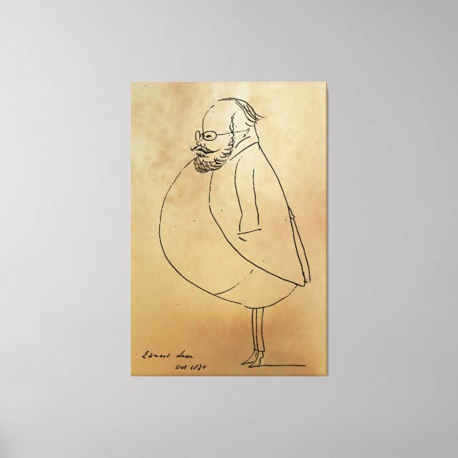 Edward Lear, A Self-Caricature Canvas Print (Front)