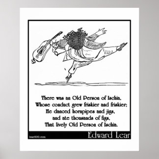 Edward Lear's Old Person of Ischia Limerick Poster