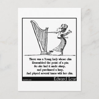 Edward Lear's Young Lady whose chin Limerick Postcard