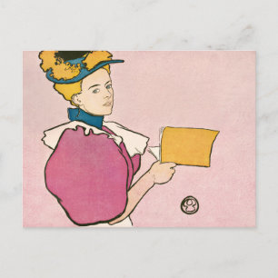 Edward Penfield Illustration of a Woman Poster Postcard