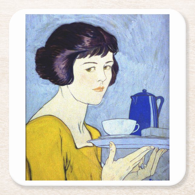 Edward Penfield Square Paper Coaster (Front)